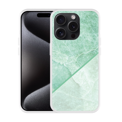 Cazy Hoesje geschikt voor iPhone 15 Pro Green Marble