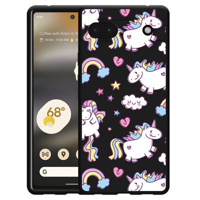 Cazy Hoesje Zwart geschikt voor Google Pixel 6a - Fat Unicorn