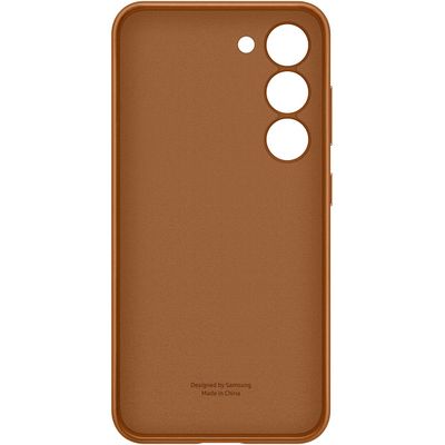 Samsung Galaxy S23 Hoesje - Samsung Leather Case - Camel