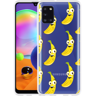 Cazy Hoesje geschikt voor Samsung Galaxy A31 - Happy Banaan