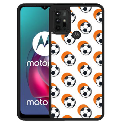 Cazy Hardcase hoesje geschikt voor Motorola Moto G10 - Soccer Ball Orange