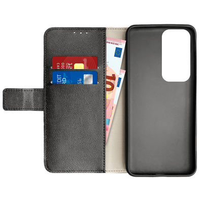 Cazy Hoesje geschikt voor Oppo Reno12 - Bookcase Classic met Pasjeshouder - Zwart