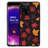 Hoesje Zwart geschikt voor Oppo Find X5 - Herfstbladeren