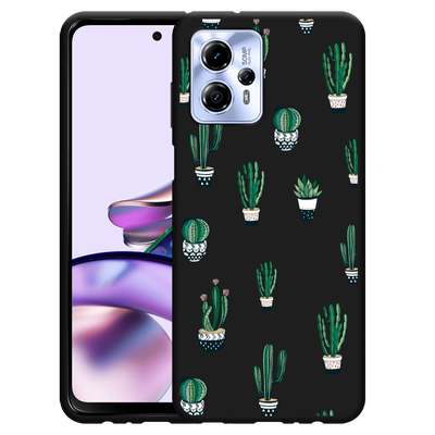 Cazy Hoesje Zwart geschikt voor Motorola Moto G13 4G Green Cactus