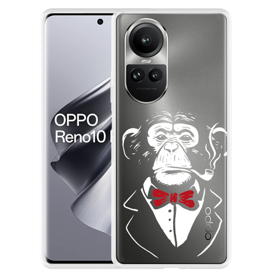 Cazy Hoesje geschikt voor Oppo Reno10 Pro 5G Smoking Chimp