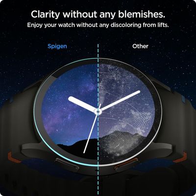 Spigen Screenprotector geschikt voor Samsung Galaxy Watch7 44mm - Tempered Glas met Montage 2 stuks - Transparant