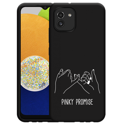 Cazy Hoesje Zwart geschikt voor Samsung Galaxy A03 - Pinky Promise