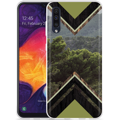 Cazy Hoesje geschikt voor Samsung Galaxy A50 - Forest wood