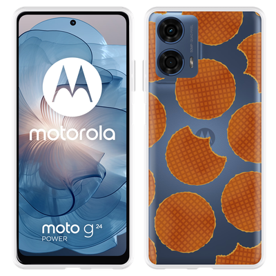 Cazy Hoesje geschikt voor Motorola Moto G04/G04s/G24/G24 Power Stroopwafels