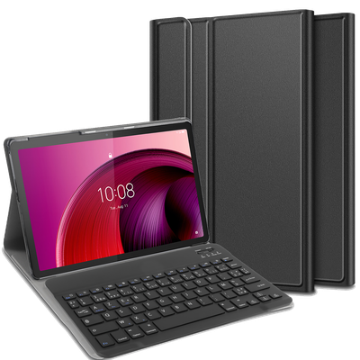 Cazy Hoes met Toetsenbord AZERTY - geschikt voor Lenovo Tab M10 5G - Zwart