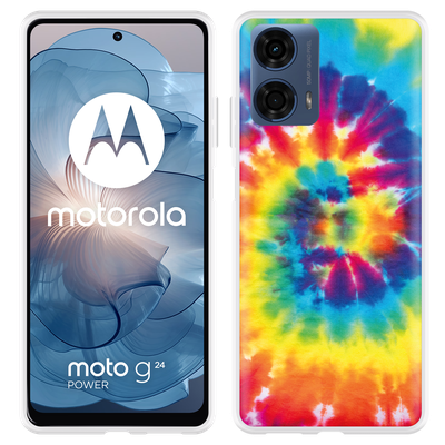 Cazy Hoesje geschikt voor Motorola Moto G04/G04s/G24/G24 Power Tie Dye