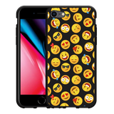 Hoesje Zwart geschikt voor iPhone SE 2020 - Emoji