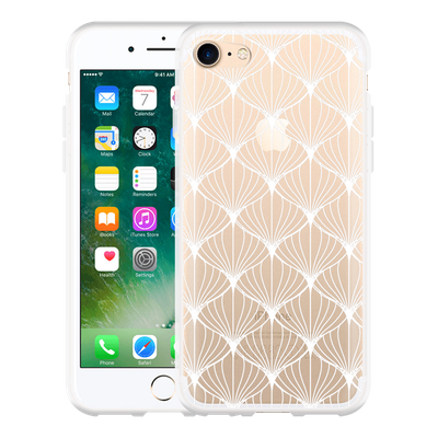 Cazy Hoesje geschikt voor iPhone 7 - White Pattern