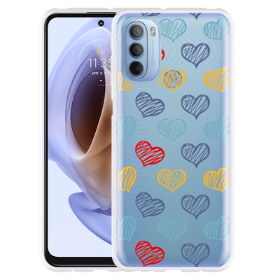 Cazy Hoesje geschikt voor Motorola Moto G41 - Doodle hearts