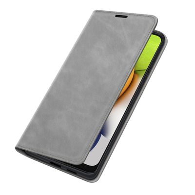 Cazy Wallet Magnetic Hoesje geschikt voor Samsung Galaxy A03 - Grijs