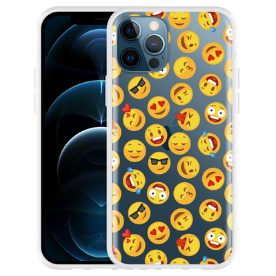 Cazy Hoesje geschikt voor iPhone 12 Pro - Emoji