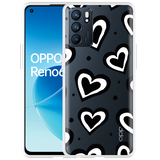 Hoesje geschikt voor Oppo Reno6 5G - Watercolor Hearts
