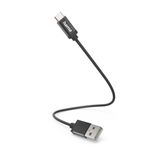 Hama USB-A naar USB-C kabel - 20cm - Zwart