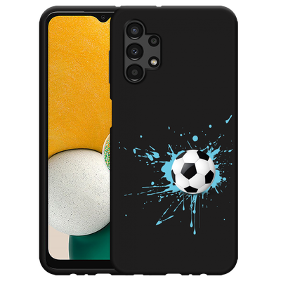 Cazy Hoesje Zwart geschikt voor Samsung Galaxy A13 4G - Soccer Ball
