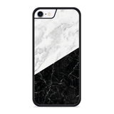 Hardcase hoesje geschikt voor iPhone 8 - Zwart Wit Marmer