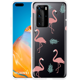 Hoesje geschikt voor Huawei P40 Pro - Flamingo Pattern