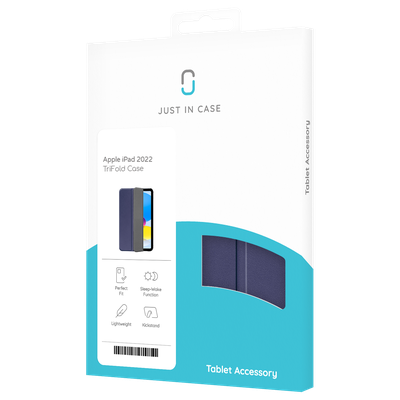 Just in Case iPad 2022 (10th Gen) - TriFold Smart Book Case - Blue