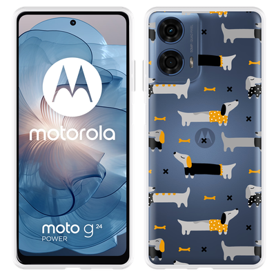 Cazy Hoesje geschikt voor Motorola Moto G04/G04s/G24/G24 Power Teckels