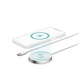 Hama 15W Draadloze oplader - MagCharge draadloos opladen - Geschikt voor iPhone - Wireless Charging - Snellader - Beveiliging - Incl. 1 meter USB-C kabel - Wit