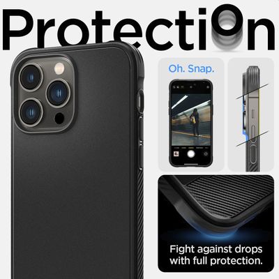 Hoesje geschikt voor iPhone 14 Pro - Spigen Rugged Armor Mag Case Magfit - Zwart