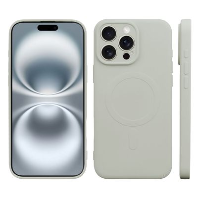 Cazy Soft Color TPU Hoesje geschikt voor iPhone 16 Pro Max - met Magnetische Ring - geschikt voor Magsafe - Ivory