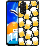 Hoesje Zwart geschikt voor Xiaomi Redmi Note 11/11S - Bierpullen