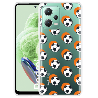 Cazy Hoesje geschikt voor Xiaomi Redmi Note 12 Soccer Ball Orange