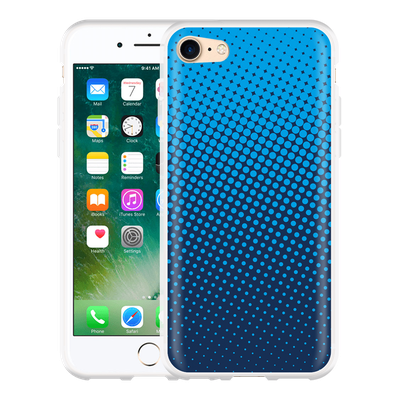 Cazy Hoesje geschikt voor iPhone 7 - Lichtblauwe Cirkels