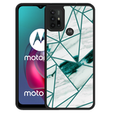 Hardcase hoesje geschikt voor Motorola Moto G10 - Polygon Marmer Groen