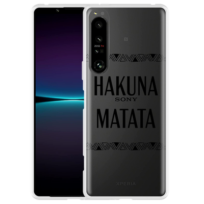 Cazy Hoesje geschikt voor Sony Xperia 1 IV - Hakuna Matata black