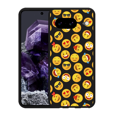 Cazy Hoesje Zwart geschikt voor Google Pixel 8 Emoji