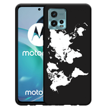 Hoesje Zwart geschikt voor Motorola Moto G72 - World Map