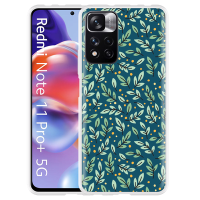 Cazy Hoesje geschikt voor Xiaomi Redmi Note 11 Pro+ - Blaadjespatroon