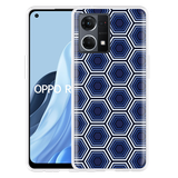 Hoesje geschikt voor Oppo Reno 7 - Blauwe Hexagons