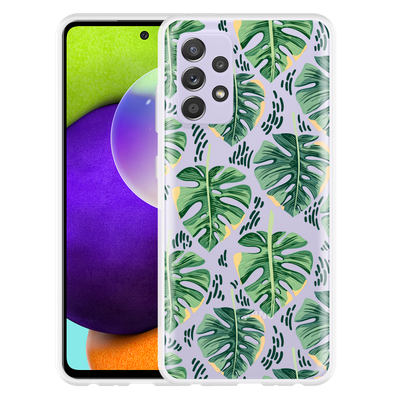 Cazy Hoesje geschikt voor Samsung Galaxy A52 5G - Palm Leaves Large