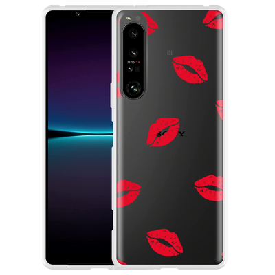 Cazy Hoesje geschikt voor Sony Xperia 1 IV - Red Kisses
