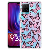 Hoesje geschikt voor vivo Y33s - Roze Vlinders