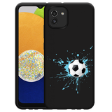 Hoesje Zwart geschikt voor Samsung Galaxy A03 - Soccer Ball
