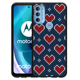 Hoesje Zwart geschikt voor Motorola Moto G71 - Gebreide Hartjes