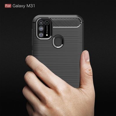 Cazy Rugged TPU Hoesje geschikt voor Samsung Galaxy M31 - Zwart