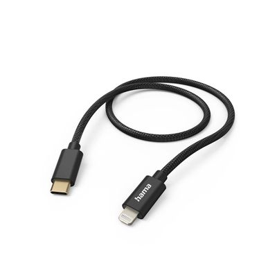 Hama Fabric USB-C naar Lightning kabel - 150cm - Zwart