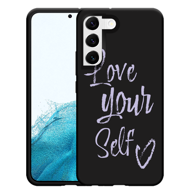 Cazy Hoesje Zwart geschikt voor Samsung Galaxy S22+ Love Yourself