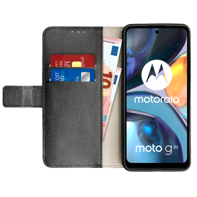 Cazy Wallet Classic Hoesje geschikt voor Motorola Moto G22 - Zwart