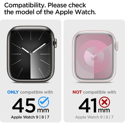 Spigen Tough Armor geschikt voor Apple Watch 9/8/7 45mm Hoesje - Zwart