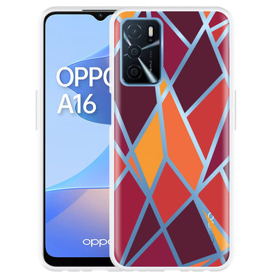 Cazy Hoesje geschikt voor Oppo A16/A16s - Colorful Triangles